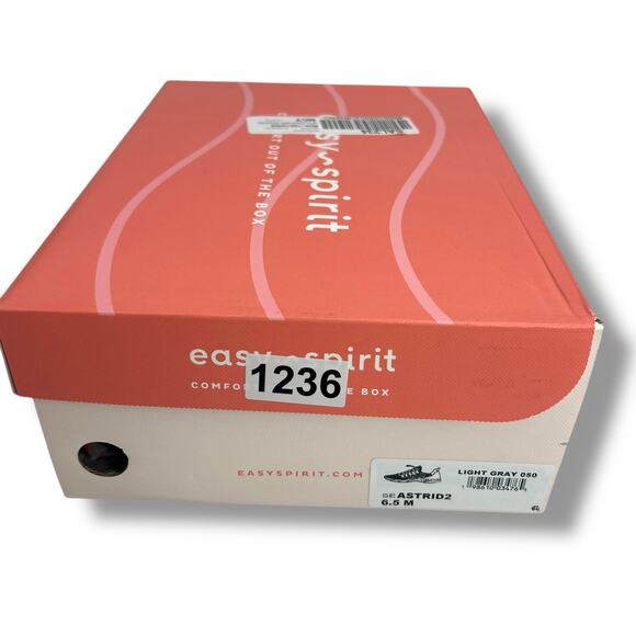 NEW Easy Spirit Knit Slip On Sneaker Size 6.5 Light Gray Comfort Walking Shoe - Picture 7 of 9